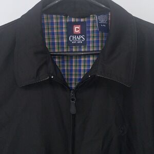 Chaps Ralph Lauren Harrington Jacket Mens Size L Black Full Zip Casual Spring